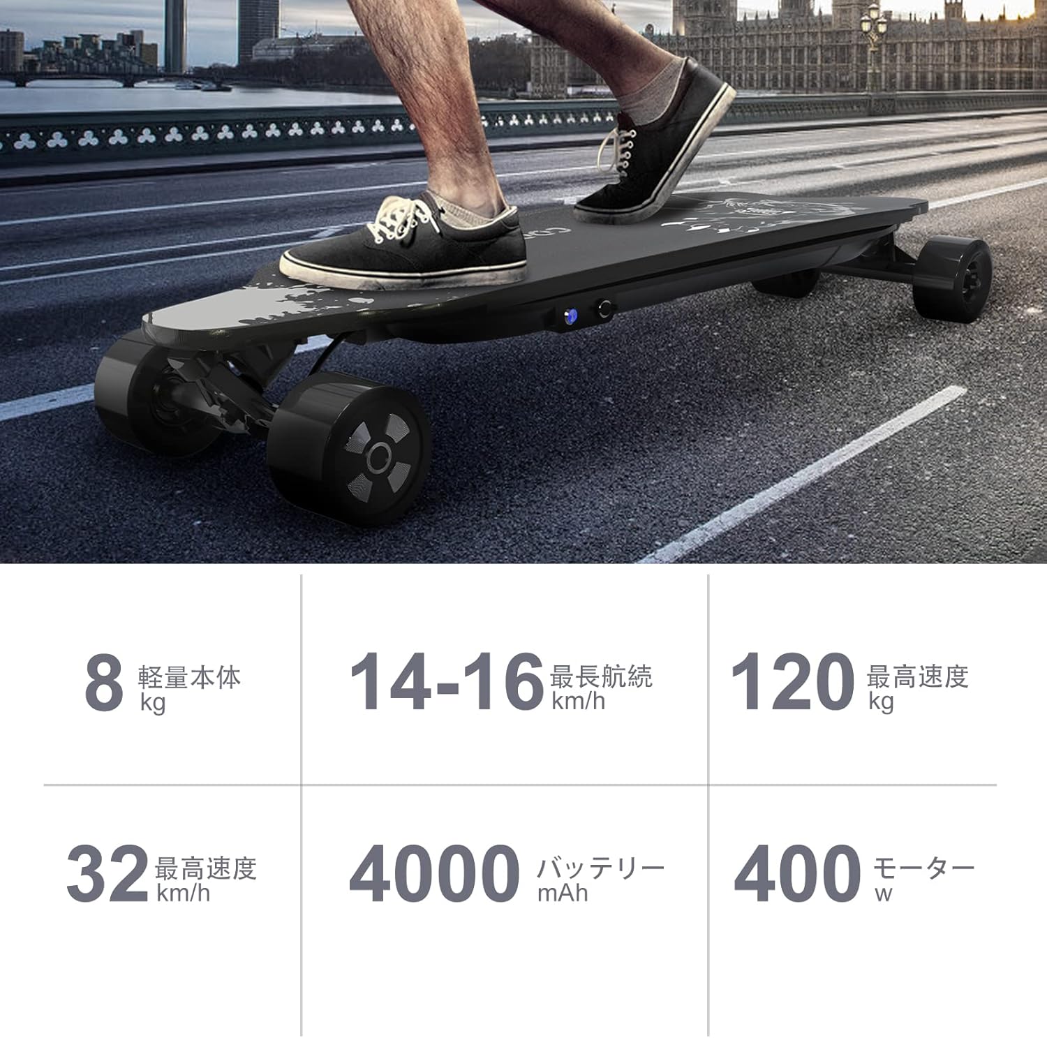 ジャンク COOL＆FUN 電動スケートボード スケボー リモコン動作不備あり